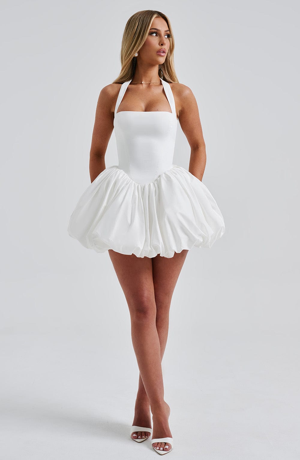 Ivory Puffball Mini Dress – Cute Bridal Party Dress | Meave & Ivy