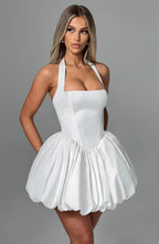 Ivory Puffball Mini Dress – Cute Bridal Party Dress | Meave & Ivy