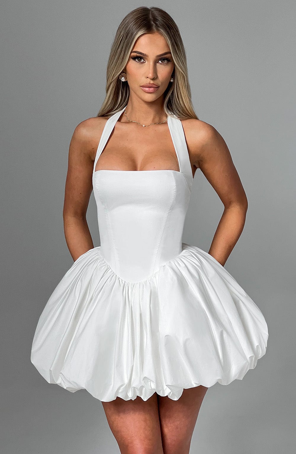 Ivory Puffball Mini Dress – Cute Bridal Party Dress | Meave & Ivy