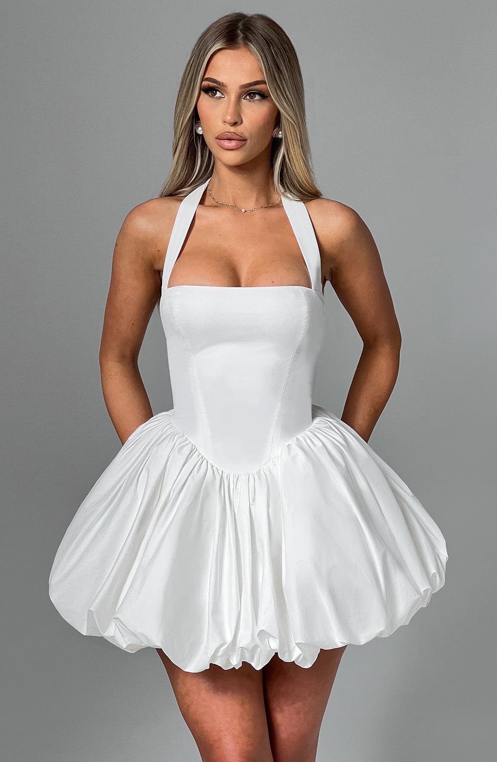 Ivory Puffball Mini Dress – Cute Bridal Party Dress | Meave & Ivy