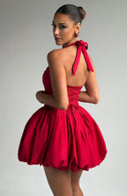 Red Puffball Mini Dress – Bold Statement Party Dress | Meave & Ivy