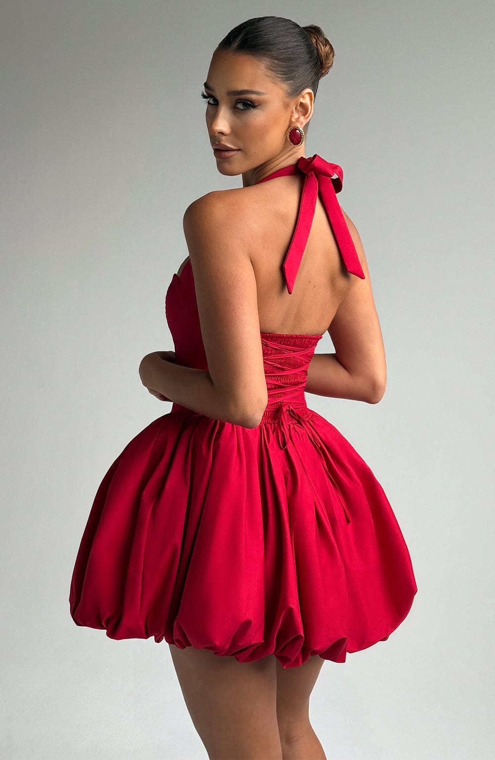Red Puffball Mini Dress – Bold Statement Party Dress | Meave & Ivy