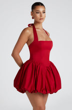 Red Puffball Mini Dress – Bold Statement Party Dress | Meave & Ivy