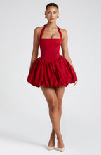 Red Puffball Mini Dress – Bold Statement Party Dress | Meave & Ivy