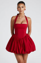 Red Puffball Mini Dress – Bold Statement Party Dress | Meave & Ivy
