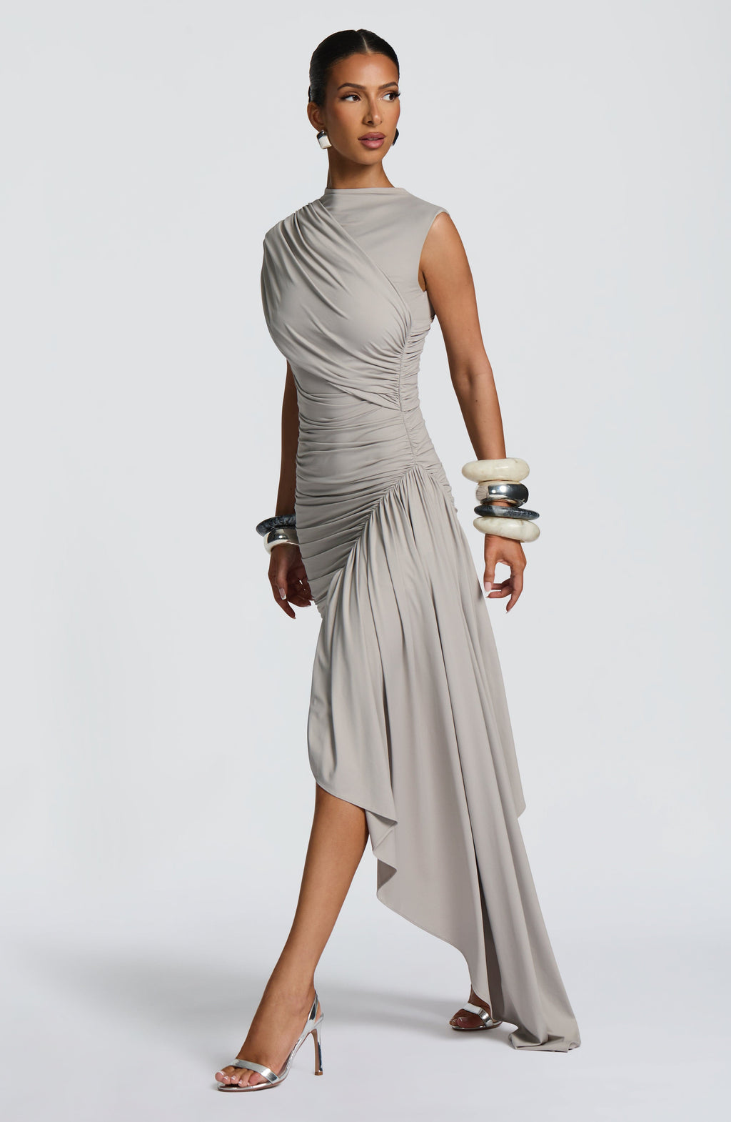 Grey Slinky Mini Dress – Sleek Bodycon Party Dress | Meave & Ivy