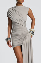Grey Slinky Mini Dress – Sleek Bodycon Party Dress | Meave & Ivy