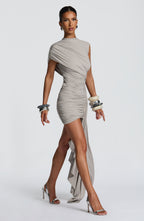 Grey Slinky Mini Dress – Sleek Bodycon Party Dress | Meave & Ivy