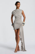 Grey Slinky Mini Dress – Sleek Bodycon Party Dress | Meave & Ivy