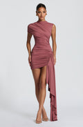 Rose Brown Slinky Mini Dress – Sleek Bodycon Party Dress | Meave & Ivy