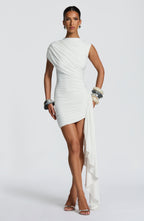 White Slinky Mini Dress – Sleek Bodycon Party Dress | Meave & Ivy