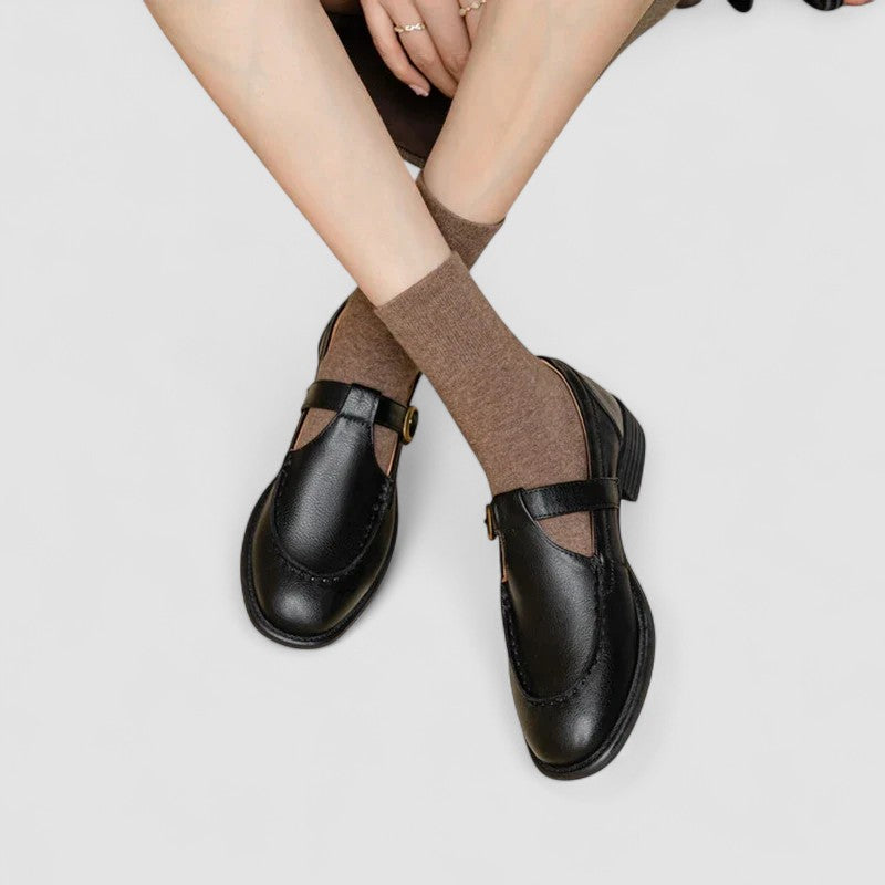 Women's Orthopedic Mary Jane Shoes – Comfort Low-Heel Strap Shoes