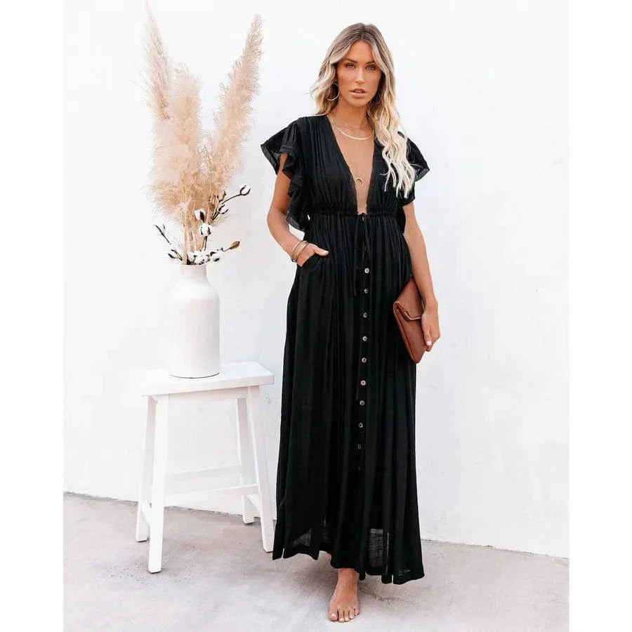 Black Ibiza Maxi Dress – Women's Boho Summer Beach & Holiday Dress | Meave & Ivy