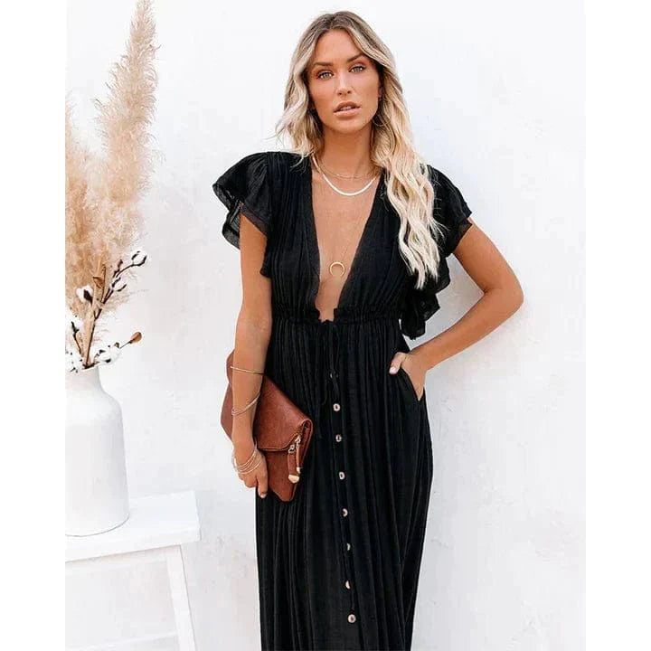 Black Ibiza Maxi Dress – Women's Boho Summer Beach & Holiday Dress | Meave & Ivy