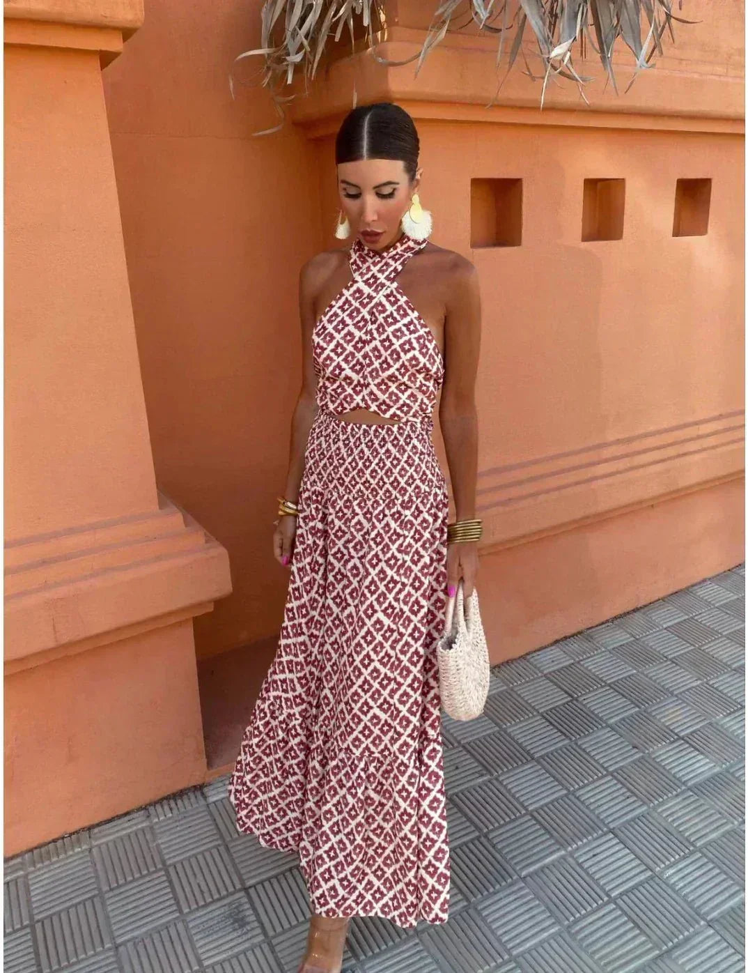 Halterneck Wedding Guest Dress – Elegant Summer Occasion Dress | Meave & Ivy