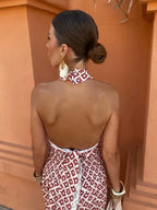 Halterneck Wedding Guest Dress – Elegant Summer Occasion Dress | Meave & Ivy