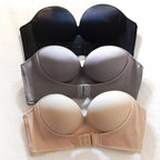 Women's Reinforced Strapless Bra with Push-Up Effect