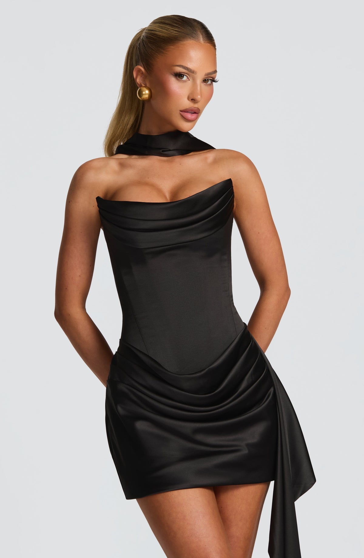 Black Tailored Mini Dress – Elegant Structured Occasion Dress | Meave & Ivy