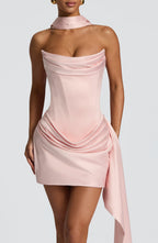 Blush Tailored Mini Dress – Elegant Structured Occasion Dress | Meave & Ivy