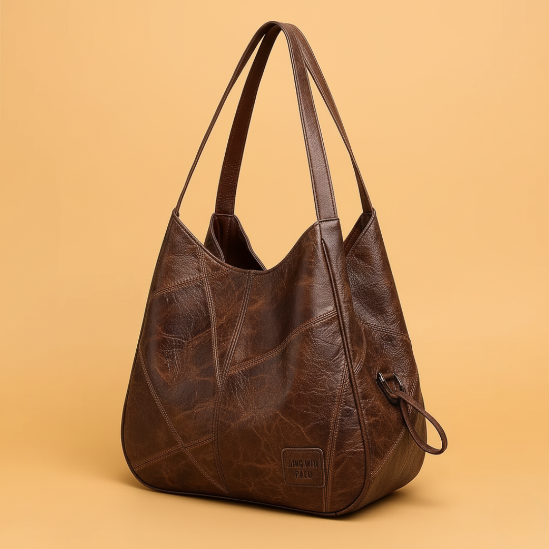 Women's Large Vintage leather-look Shoulder Bag