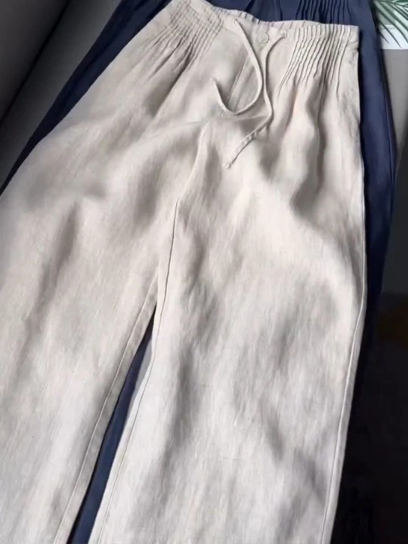 Women's Cotton-linen-look Wide-Leg Trousers