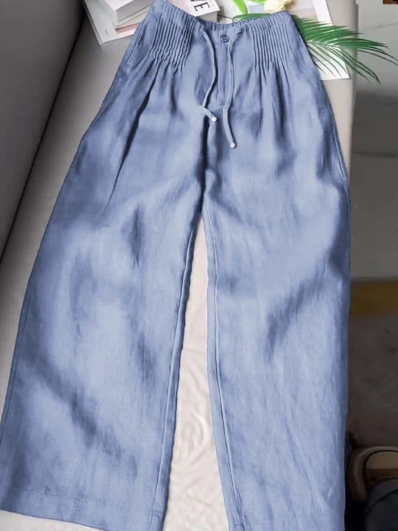 Women's Cotton-linen-look Wide-Leg Trousers