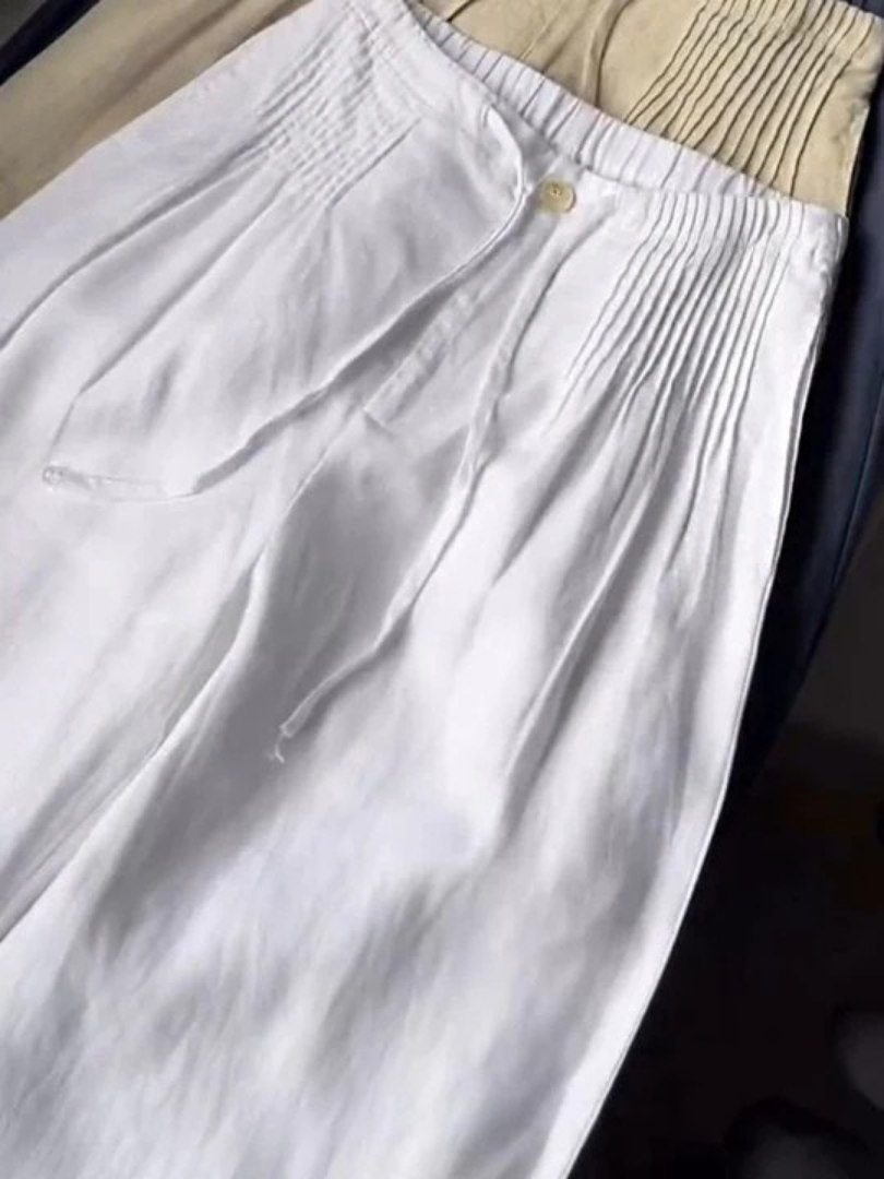 Women's Cotton-linen-look Wide-Leg Trousers