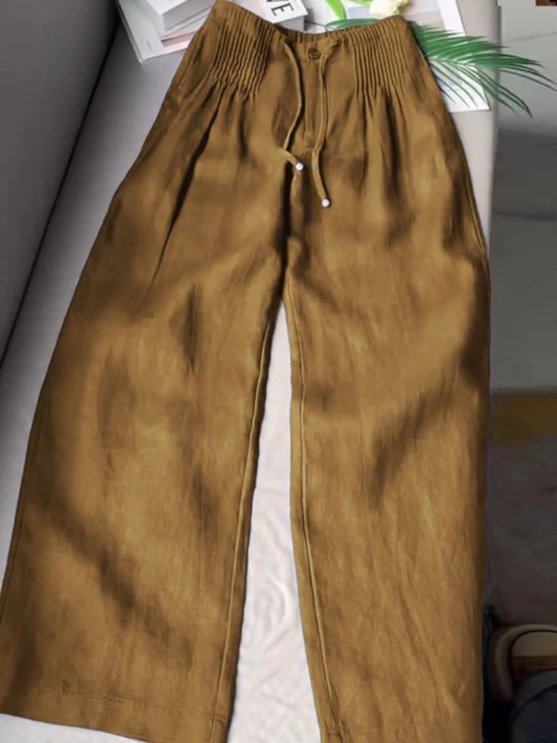 Women's Cotton-linen-look Wide-Leg Trousers