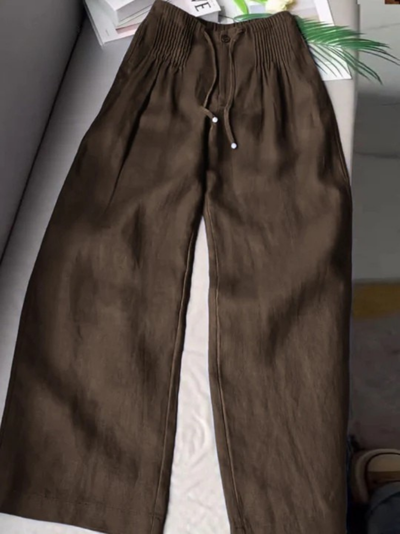 Women's Cotton-linen-look Wide-Leg Trousers