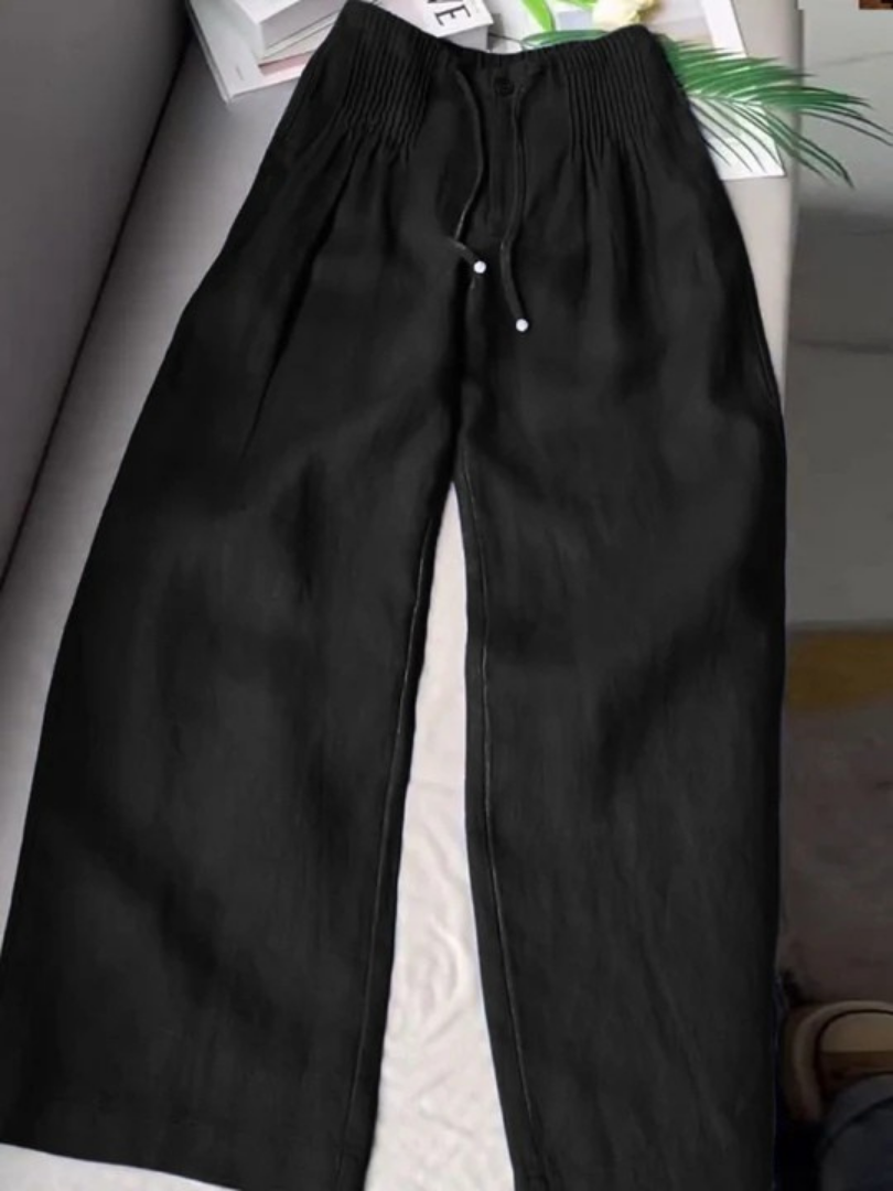 Women's Cotton-linen-look Wide-Leg Trousers