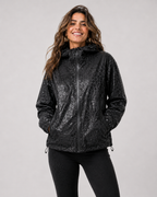 Women's Hooded Rain Jacket with Hidden Leopard Print – Water-Repellent