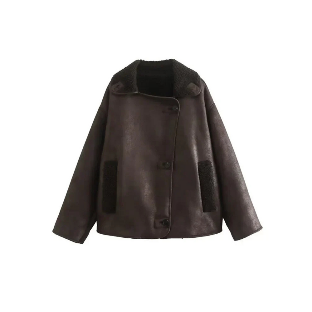 Cosy Winter Jacket with Soft Lining – Rich Brown