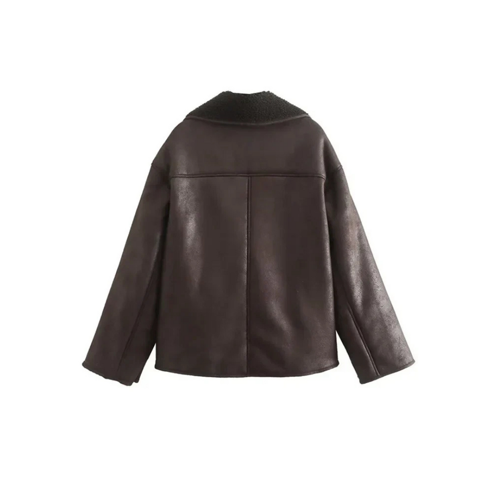 Cosy Winter Jacket with Soft Lining – Rich Brown