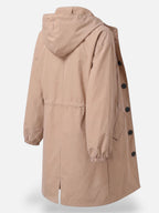 Long Waterproof Coat with Hood and Pockets – Sizes to 5XL