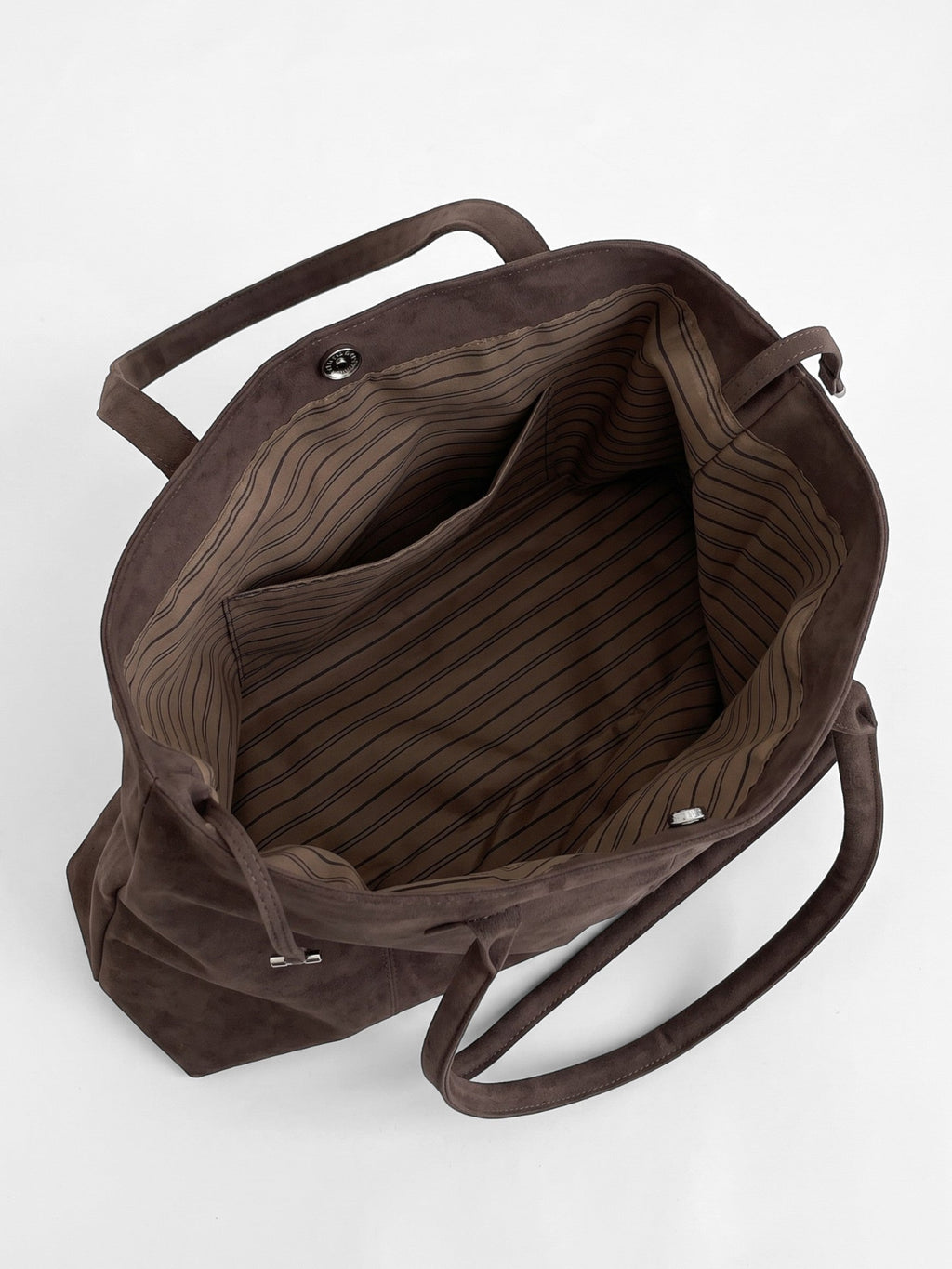 Suede-Look Slouch Tote with Buckle Strap