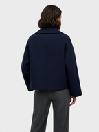 Cropped Wool-Blend Jacket with Oversized Collar