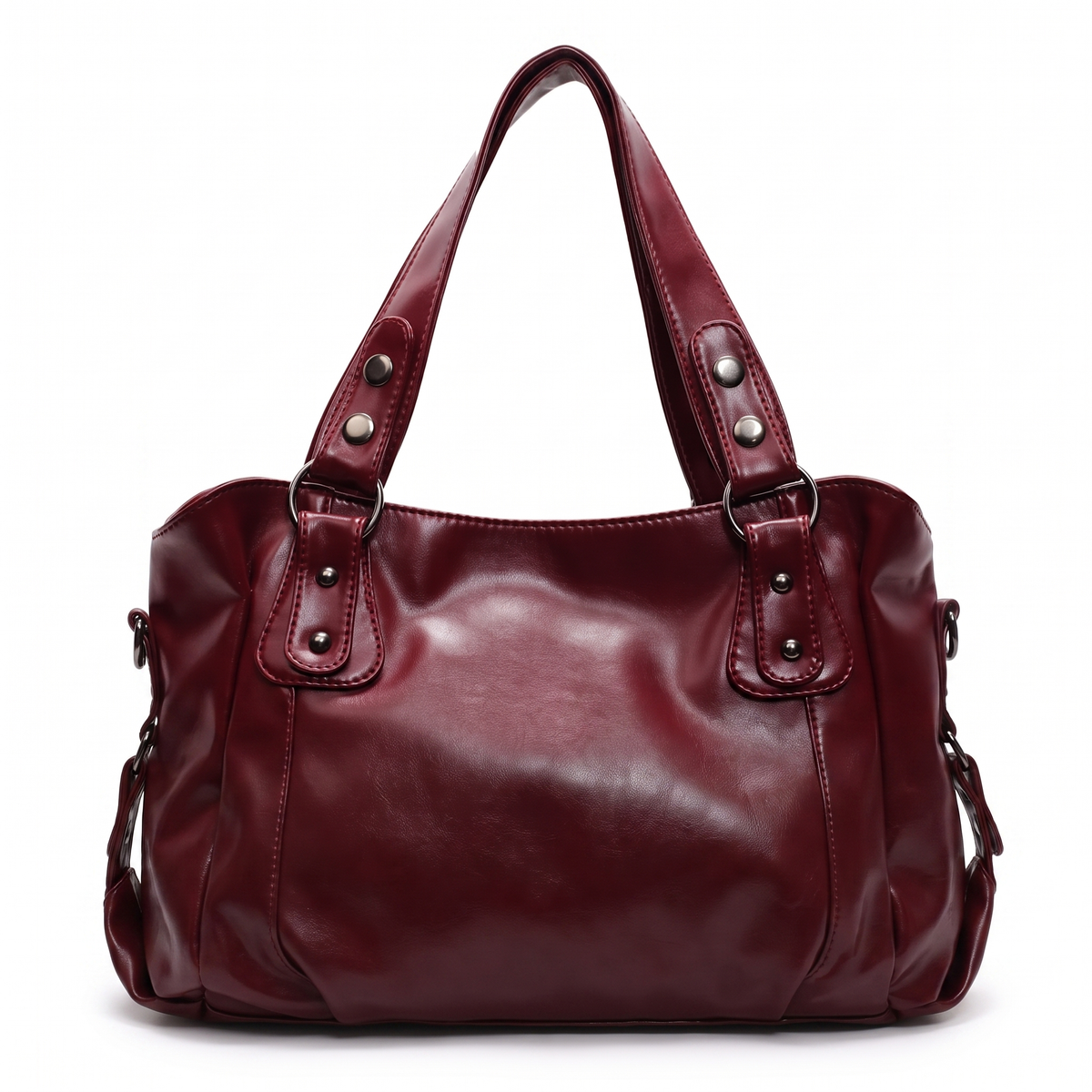 Slouchy Hobo Bag with Snap-Tab Handles