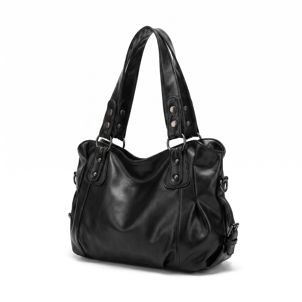 Slouchy Hobo Bag with Snap-Tab Handles