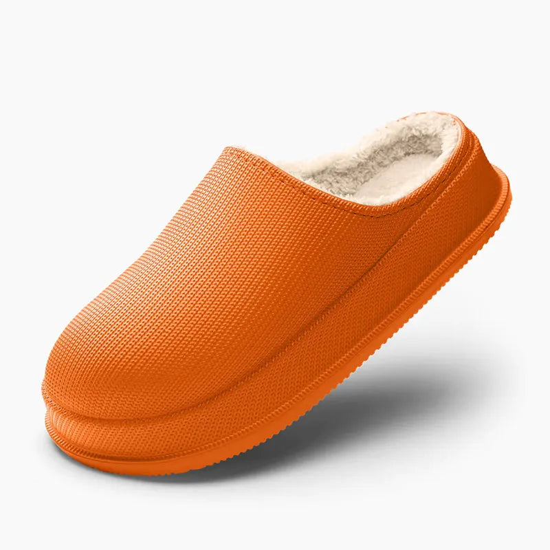 Women's Closed Toe Slippers with Plush Lining and Textured Outer