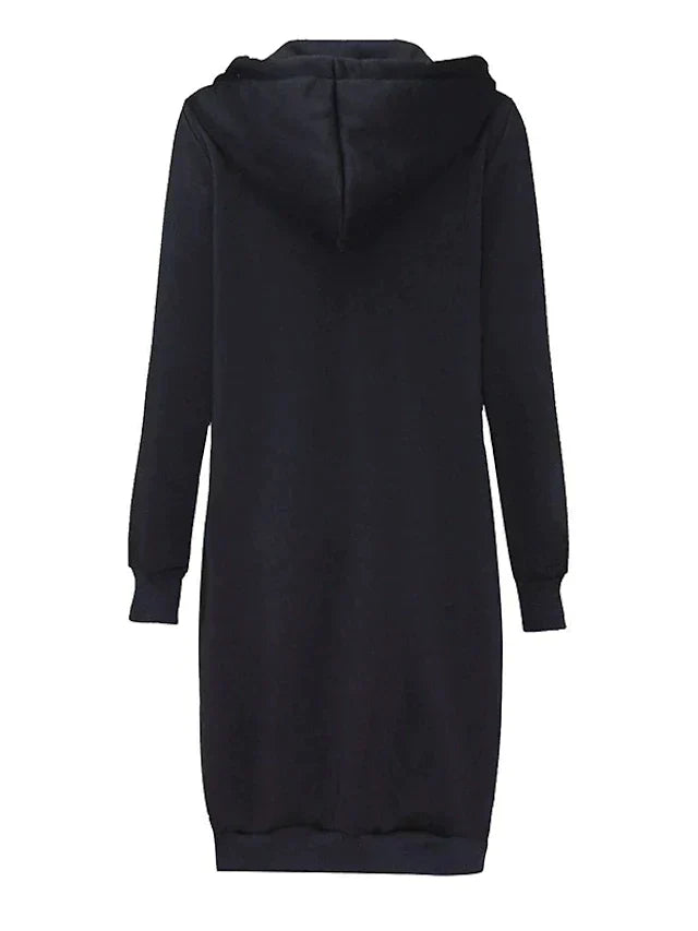 Women's Long Zip-Up Hoodie – Relaxed Hooded Cardigan Style