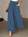 Women's High-Waisted Flowing Wide-Leg Trousers