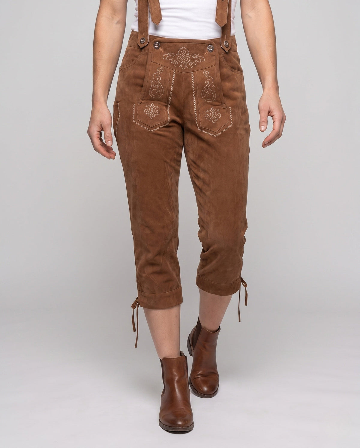 Women's Traditional Embroidered Lederhosen Trousers