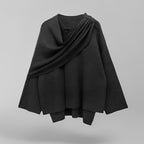 Oversized Wrap Coat with Elegant Draping – Women's Belted Coat