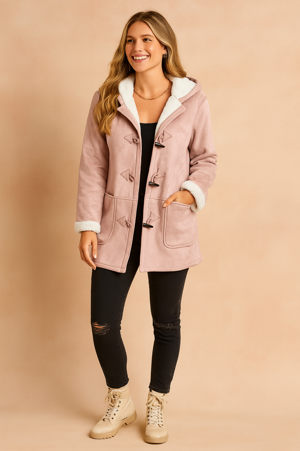 Women's Cosy Hooded Winter Duffle Jacket with Soft Fleece Lining