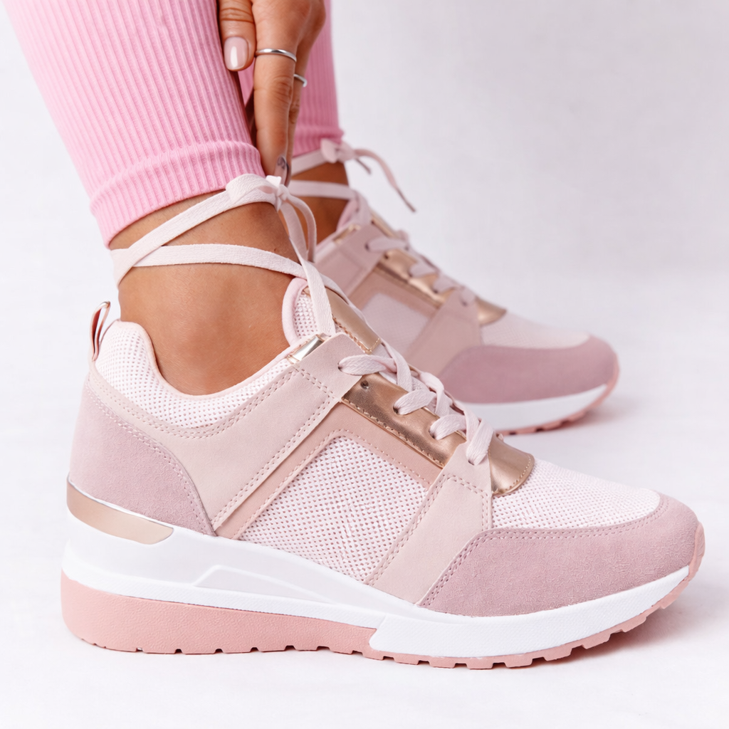 Women's Wedge Trainers with Metallic Trim