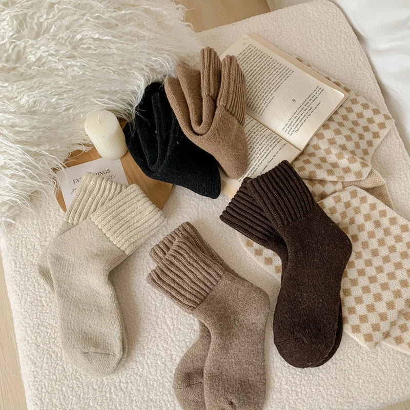 Thermal Fleece Lined Plush Socks – 5 Pair Mix Pack