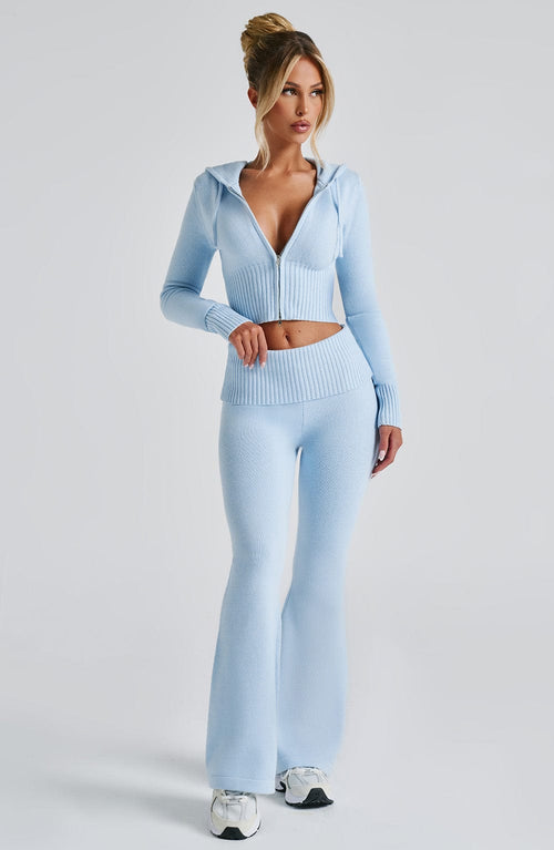 Azure Blue Knit Co-Ord Set – Luxury Lounge Two-Piece | Meave & Ivy
