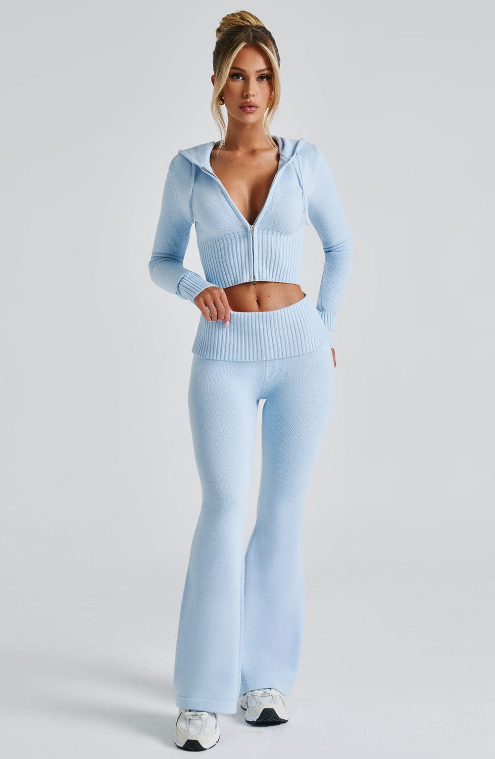 Azure Blue Knit Co-Ord Set – Luxury Lounge Two-Piece | Meave & Ivy
