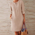 Women's Relaxed Shift Dress with Patch Pockets