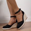 Women's Espadrille Wedge Sandals with Ankle Strap